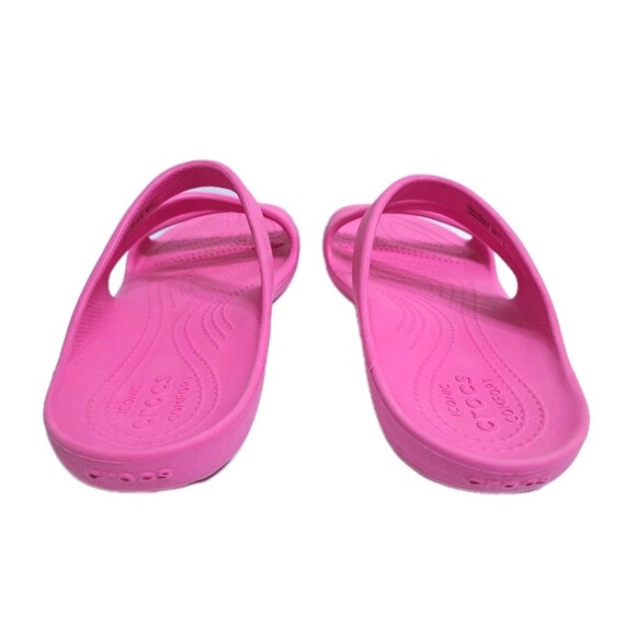 Crocs Kadee II Women's 10 Strappy Slip On Sandals Electric Pink Beach Pool - Picture 6 of 9